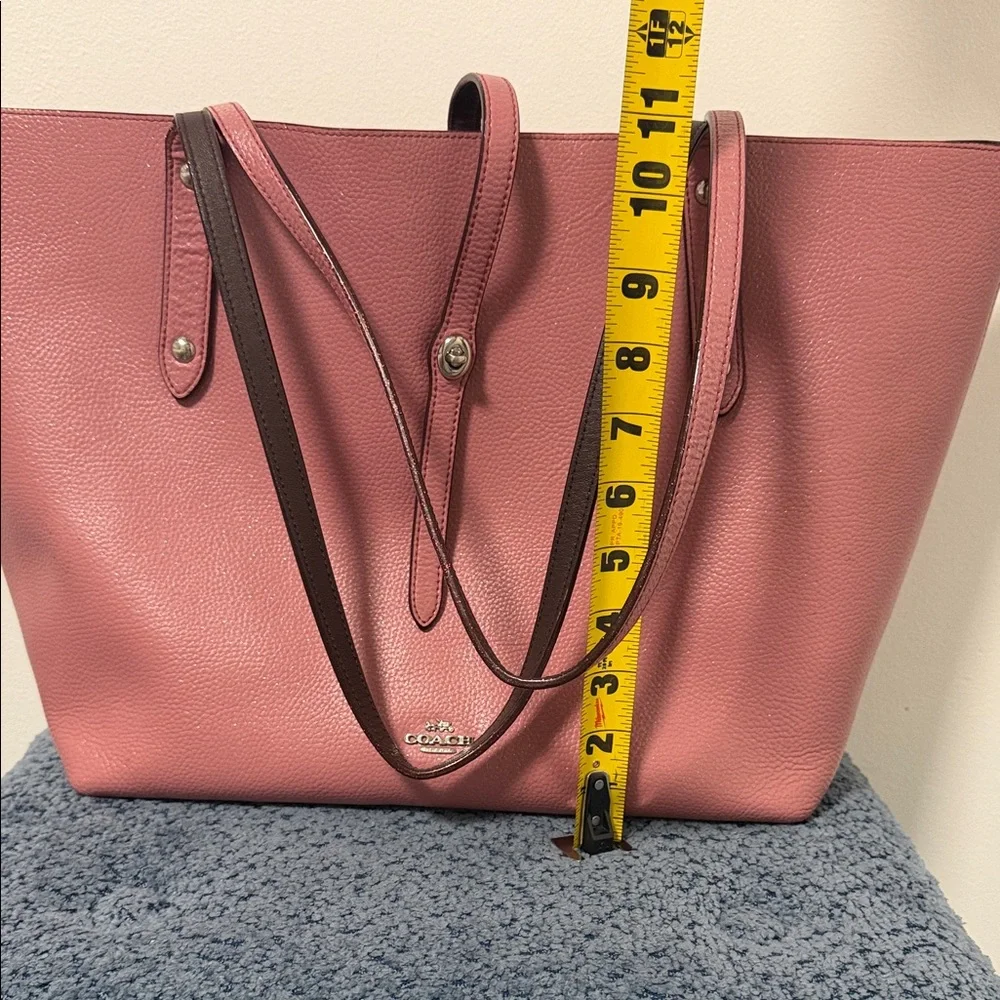 Coach Dusty Rose Leather Tote Glitter Rose Pink - Picture 9 of 14